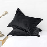 Premium Hotel Style Velvet Pillow Covers - Black